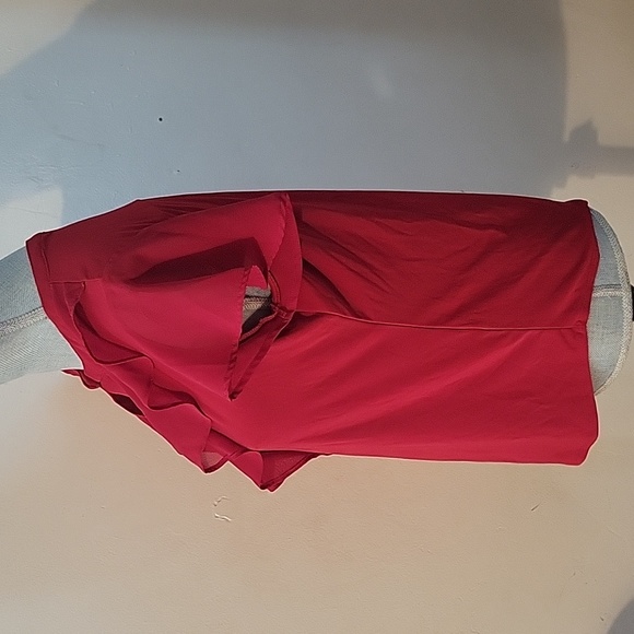 Perception Concept Ruffled, Button Up Red Blouse, Size: S - Picture 5 of 6